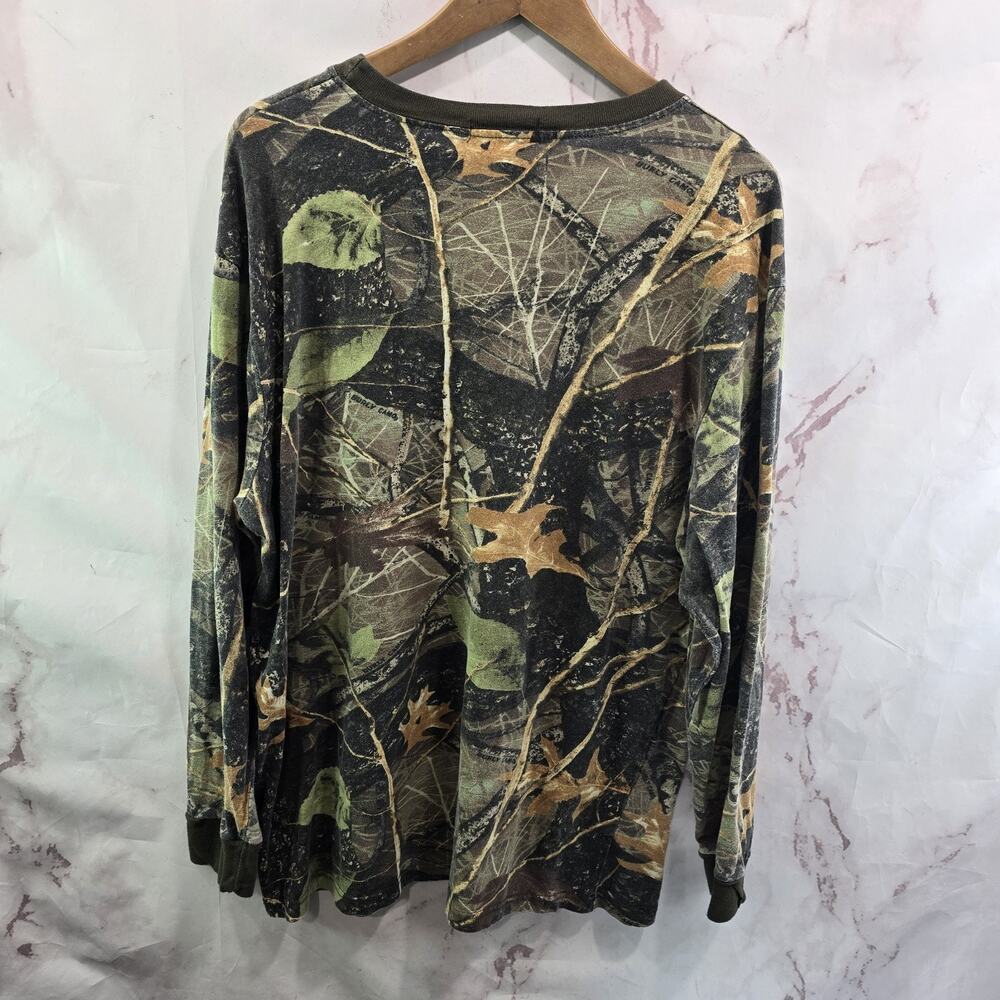 Vintage Camo Shirt Mens Medium Burly WFS Woodland Long Sleeve 80s 90s - Picture 5 of 9